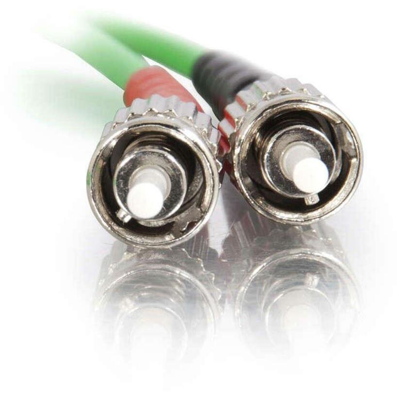 C2G-1m ST-ST 62.5/125 OM1 Duplex Multimode PVC Fiber Optic Cable - Green