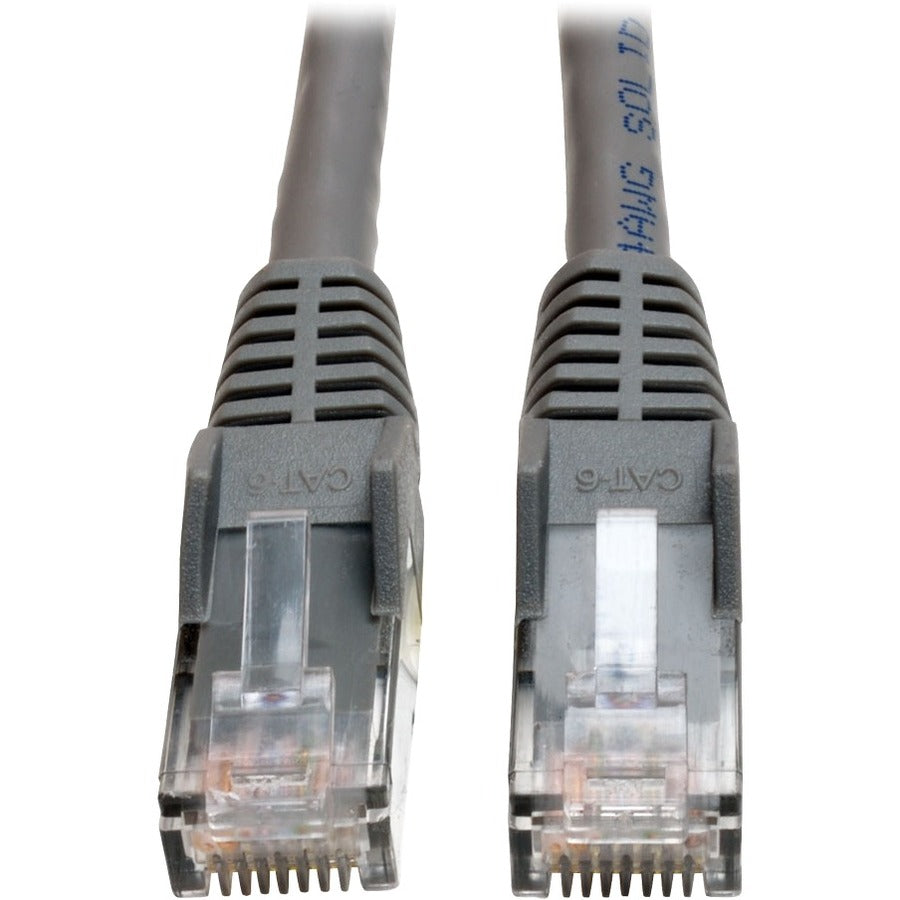 Tripp Lite Cat6 Gigabit Snagless Molded Plenum-Rated (UTP) Ethernet Cable (RJ45 M/M) PoE Gray 50 ft. (15.24 m)