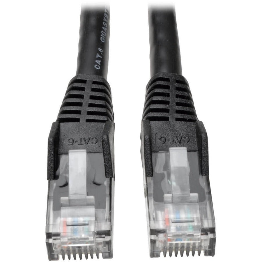 Tripp Lite Cat6 Gigabit Snagless Molded (UTP) Ethernet Cable (RJ45 M/M) PoE Black 1 ft. (0.31 m)