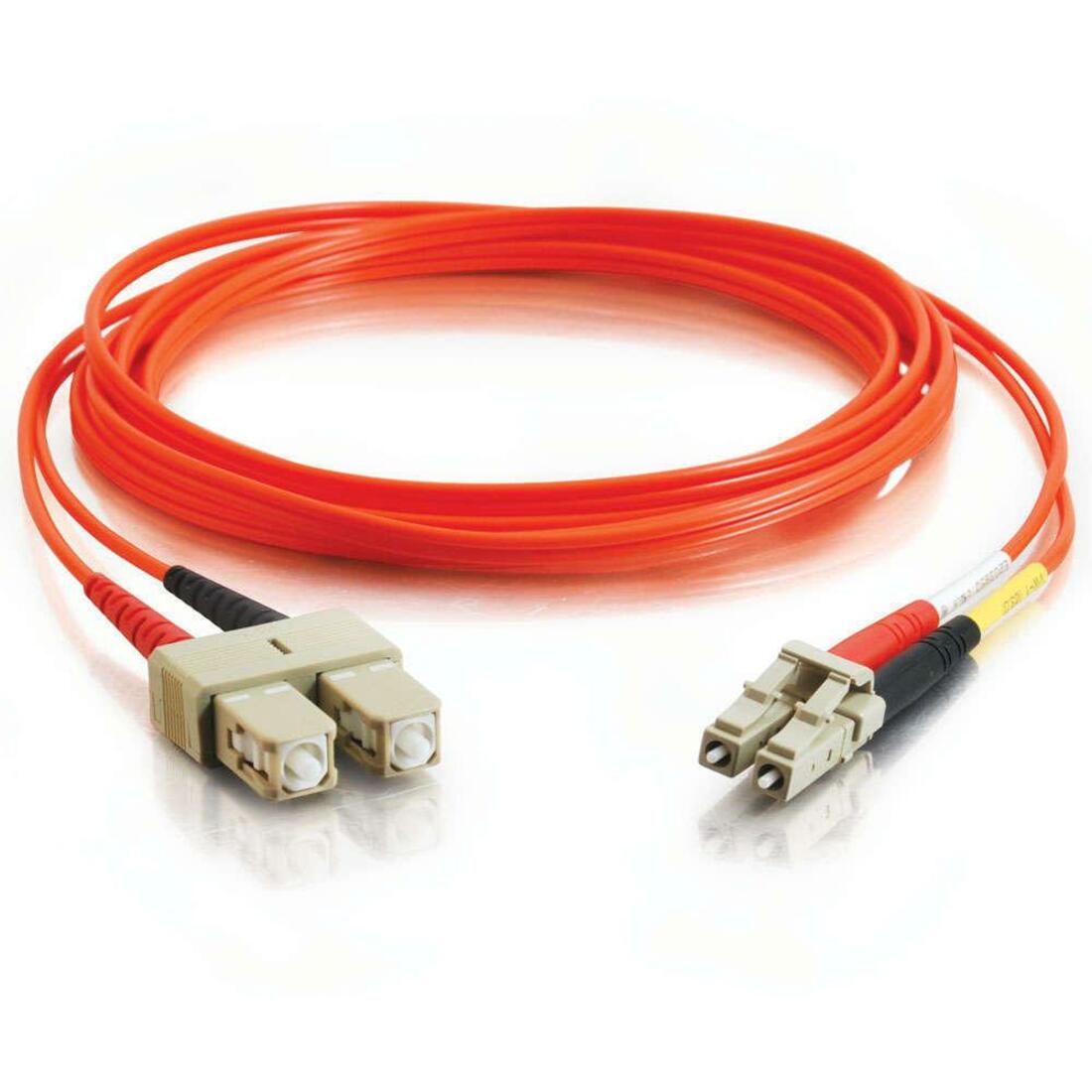 C2G-5m LC-SC 62.5/125 OM1 Duplex Multimode Fiber Optic Cable (Plenum-Rated) - Orange