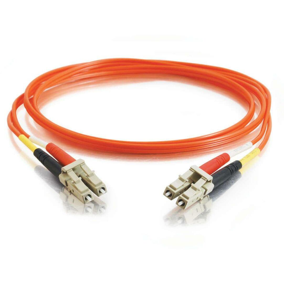 C2G 15m LC-LC 62.5/125 OM1 Duplex Multimode PVC Fiber Optic Cable (USA-Made) - Orange