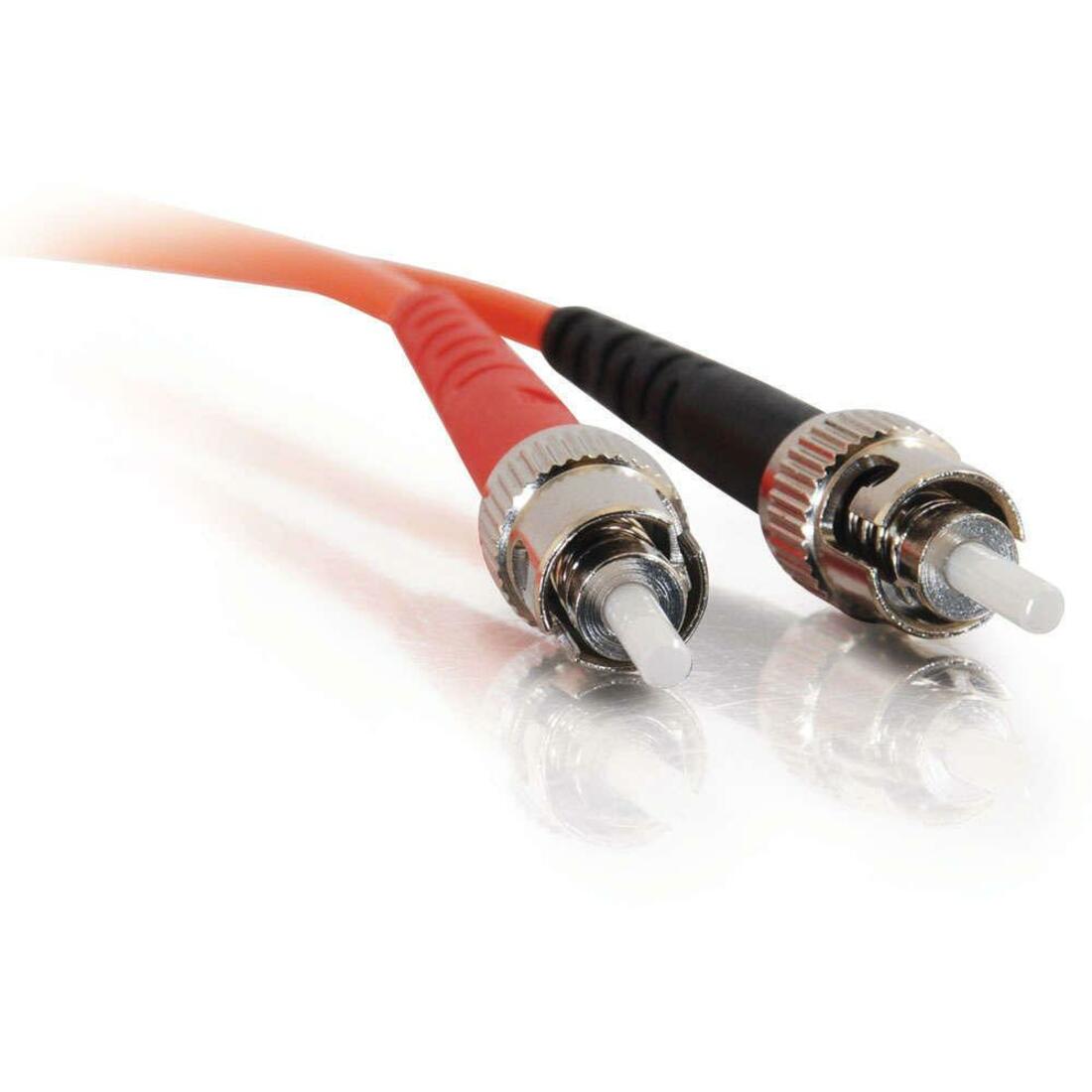 C2G-1m ST-ST 50/125 OM2 Duplex Multimode PVC Fiber Optic Cable - Orange