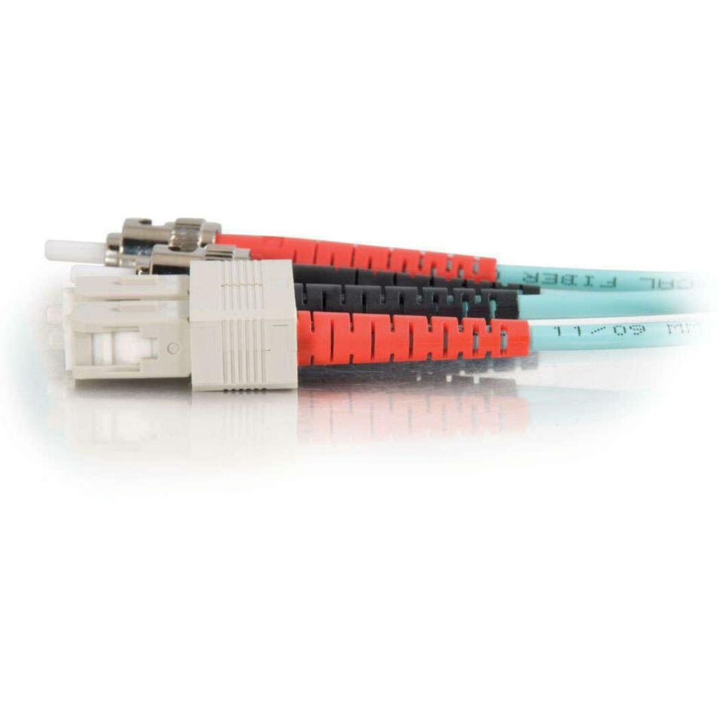 C2G-2m SC-ST 10Gb 50/125 OM3 Duplex Multimode PVC Fiber Optic Cable - Aqua