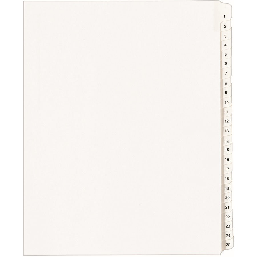 Avery® 1-25 Legal Exhibit Dividers for 3 Ring Binders 25-Tab Set Allstate(R) Style 1 Binder Divider Set (01701)