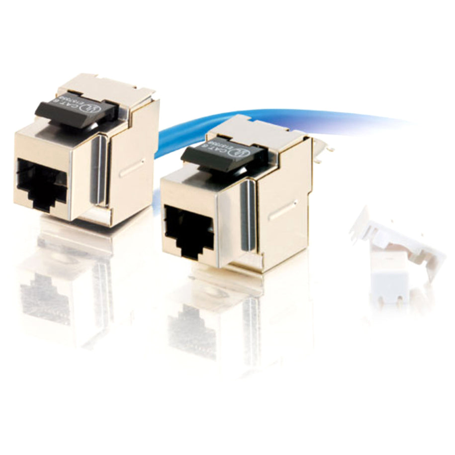 C2G 90° Cat6 RJ45 UTP Shielded Keystone Jack - Silver