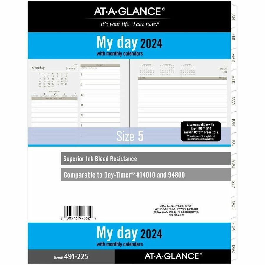 At-A-Glance Planner Two Page Per Day Refill