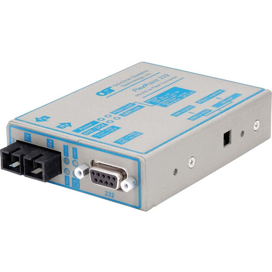 FlexPoint RS-232 Serial Fiber Media Converter DB-9 SC Single-mode 30km
