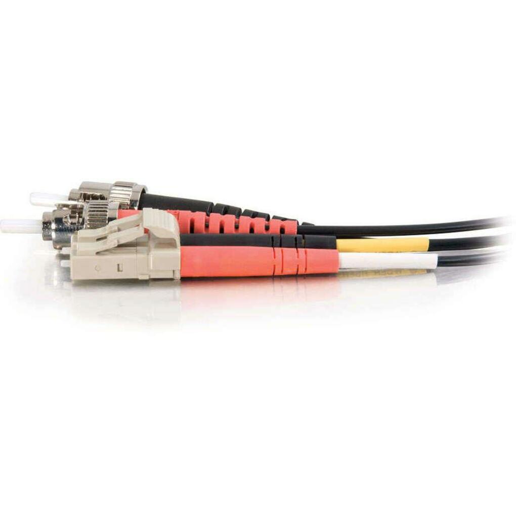 C2G 3m LC-ST 62.5/125 OM1 Duplex Multimode PVC Fiber Optic Cable - Black