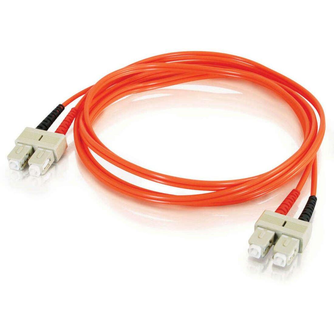 C2G 7m SC-SC 50/125 OM2 Duplex Multimode PVC Fiber Optic Cable (USA-Made) - Orange