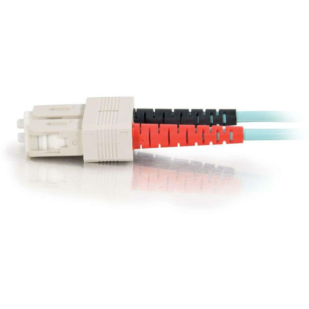 C2G 6m SC-SC 10Gb 50/125 OM3 Duplex Multimode PVC Fiber Optic Cable (USA-Made) - Aqua