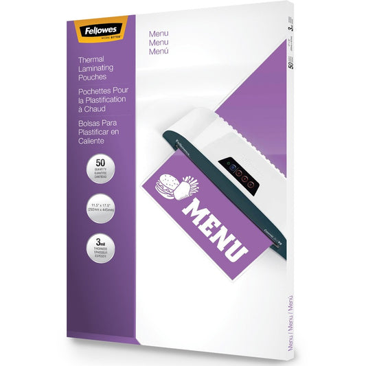 Fellowes Glossy Pouches - Menu 3 mil 50 pack