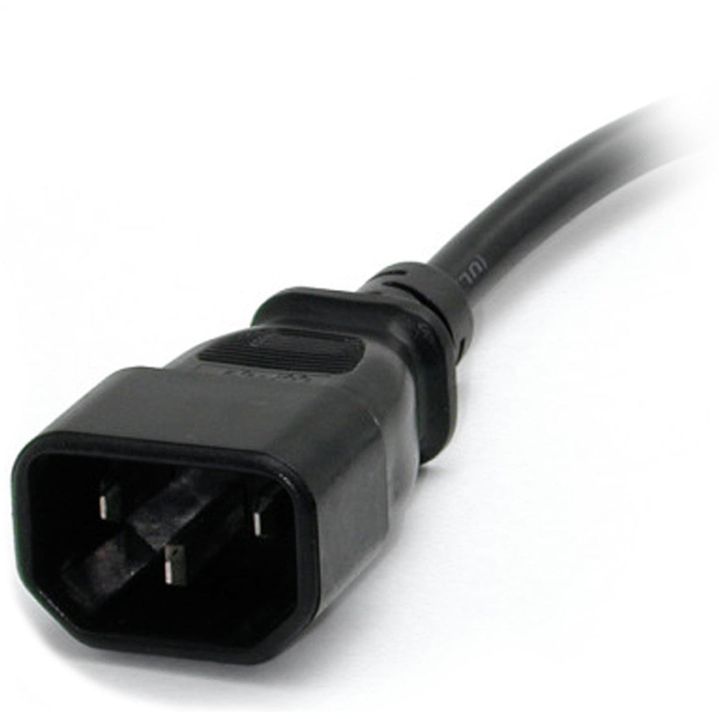 StarTech.com 1ft (0.3m) Power Extension Cord IEC C14 to NEMA 5-15R 10A 125V 18AWG Black Outlet Extension Cable for Power Supplies