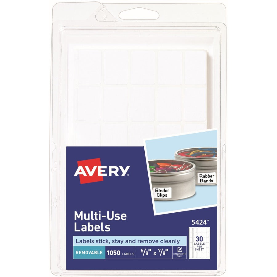 Avery® Removable Labels Removable Adhesive Handwrite 5/8" x 7/8" 1000 Labels (5424)