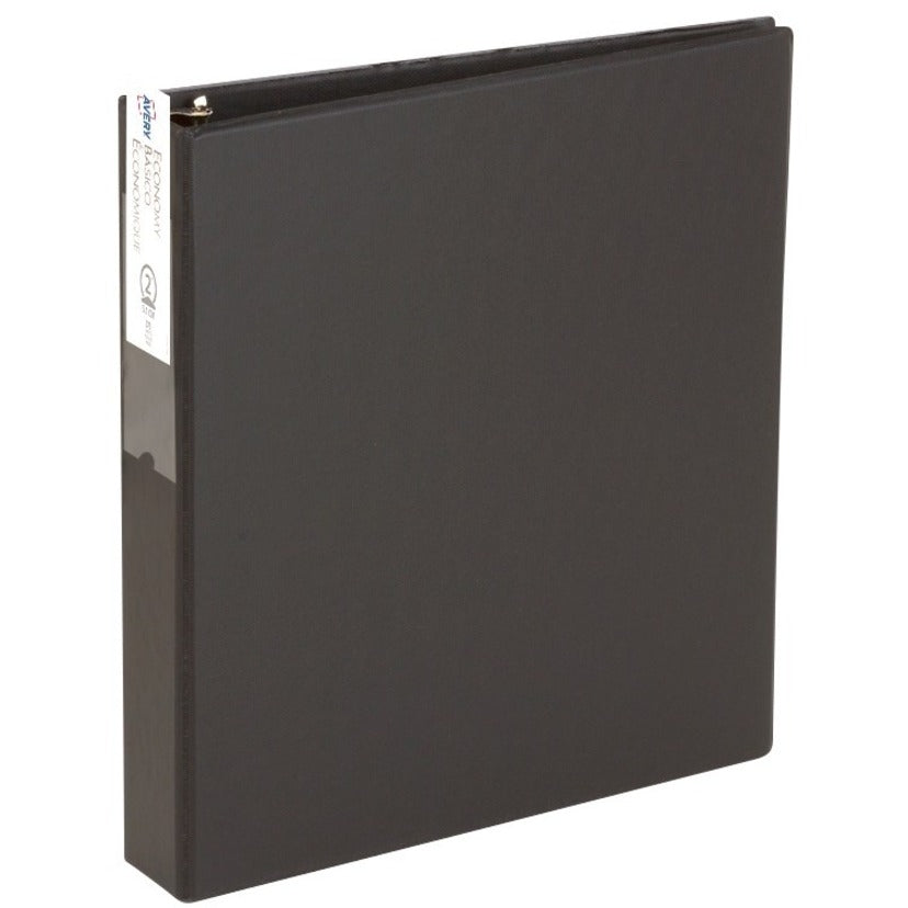Avery® Economy 3 Ring Binder 2" Round Rings Label Holder 1 Black Binder (04501)