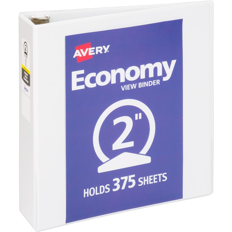 Avery® Economy View 3 Ring Binder 2" Round Rings 1 White Binder (05731)