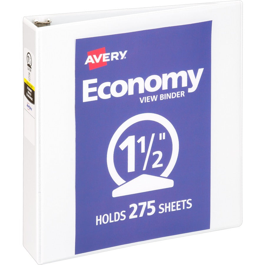 Avery® Economy View 3 Ring Binder 1.5" Round Rings 1 White Binder (05726)