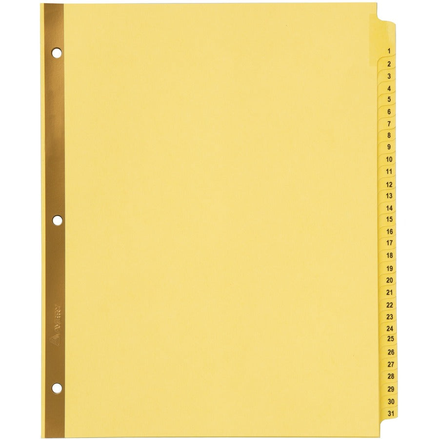 Avery® Preprinted Laminated Tab Dividers Gold Reinforced Binding Edge 1-31 Tabs 1 Set (11308)
