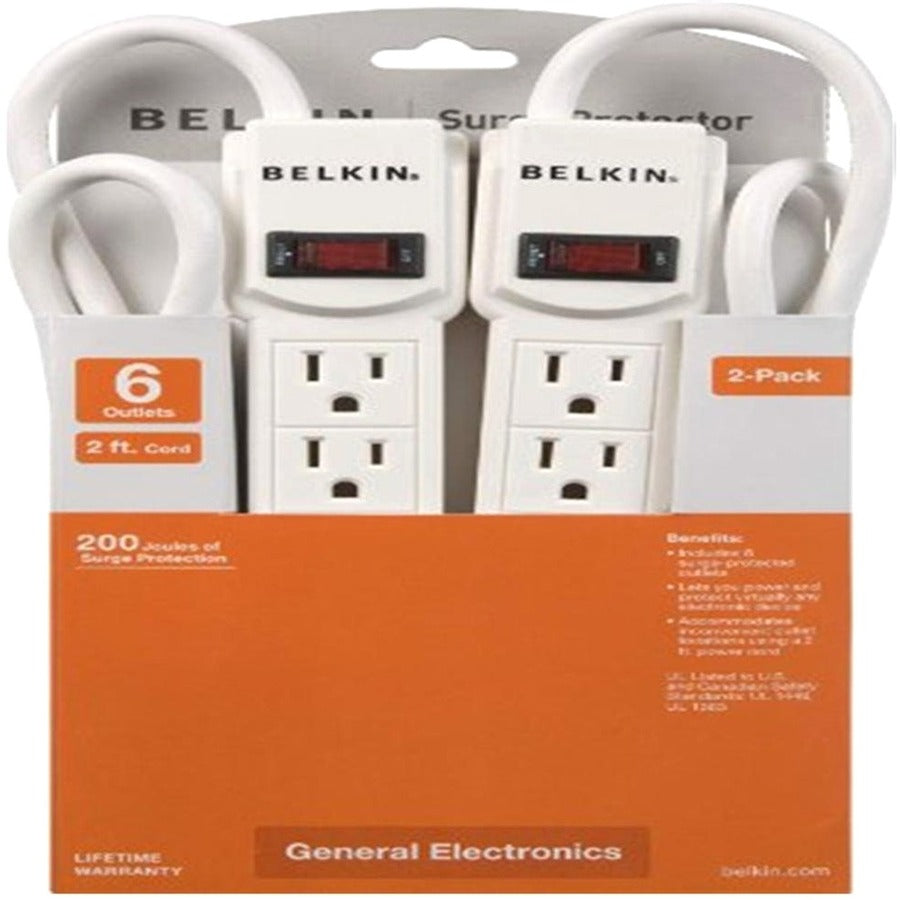 6OUT SURGE PROTECTOR 2FT CORD