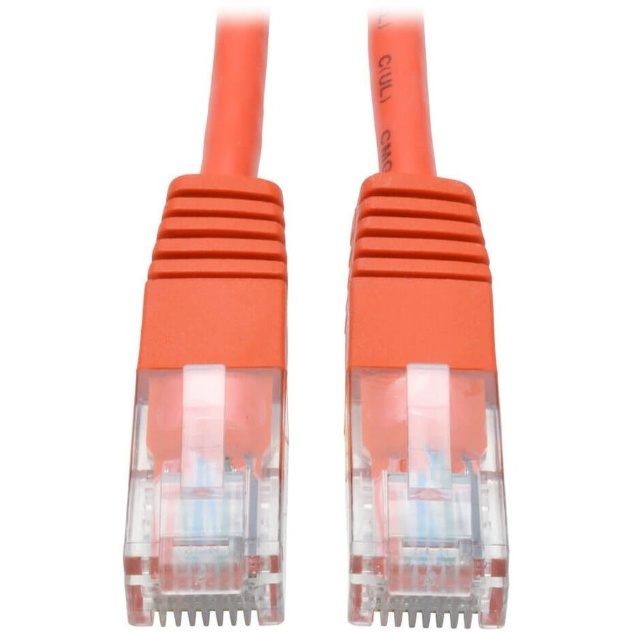 Tripp Lite Cat5e 350 MHz Molded (UTP) Ethernet Cable (RJ45 M/M) PoE Orange 14 ft. (4.27 m)