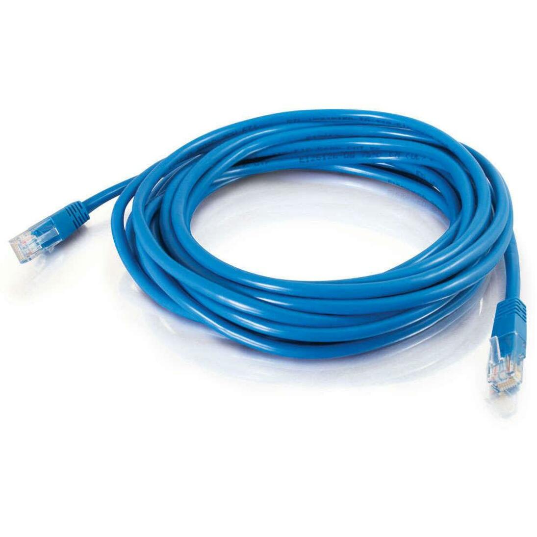 C2G-65ft Cat5e Molded Solid Unshielded (UTP) Network Patch Cable - Blue