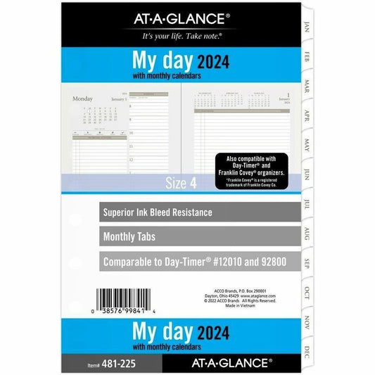 At-A-Glance Planner Two Page Per Day Refill