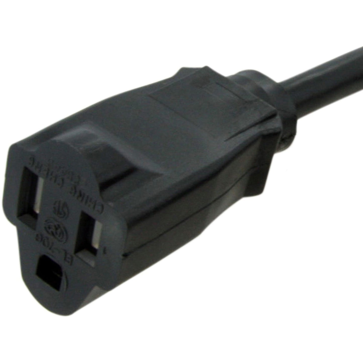 StarTech.com 10ft (3m) Heavy Duty Extension Cord NEMA5-15R to NEMA5-15P Black Extension Cord 15A 125V 14AWG Heavy Gauge Power Cable