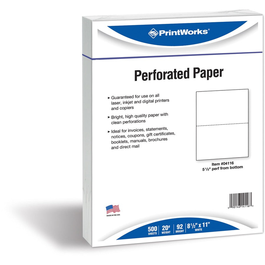 PrintWorks Professional Pre-Perforated Paper for Statements Tax Forms Bulletins Planners & More