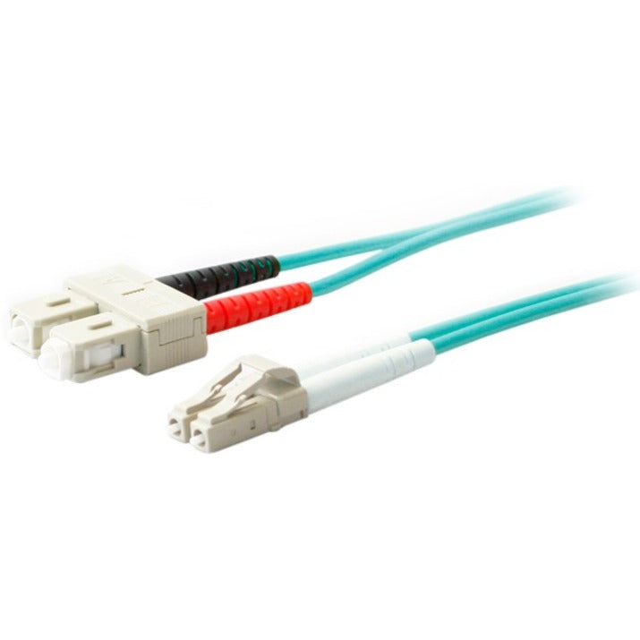 AddOn 1m LC (Male) to SC (Male) Aqua OM4 Duplex Fiber OFNR (Riser-Rated) Patch Cable