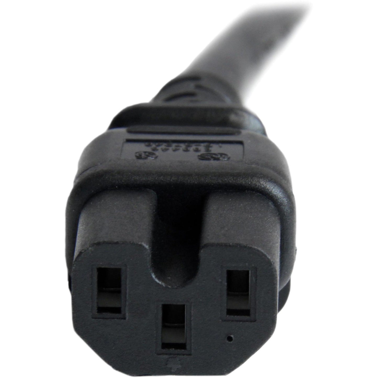 StarTech.com 3ft (1m) Heavy Duty Extension Cord IEC C14 to IEC C15 Black Extension Cord 15A 250V 14AWG Heavy Gauge Power Cable