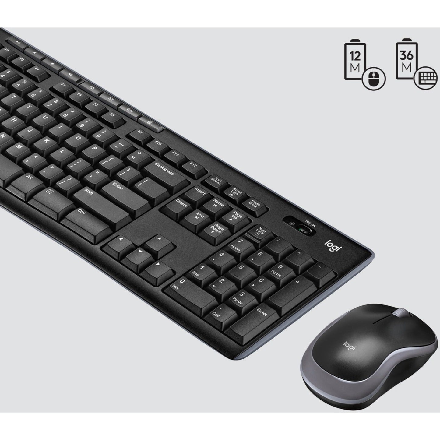 Logitech MK270 Wireless Keyboard and Mouse Combo for Windows 2.4 GHz Wireless Compact Mouse 8 Multimedia and Shortcut Keys 2-Year Battery Life for PC Laptop