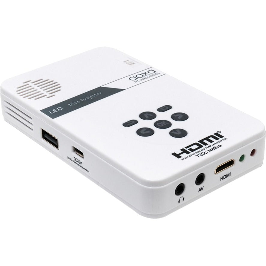 AAXA LED Pico Projector with 80 Minute Battery Life mini-HDMI 15000 hour LED Life and Media Player