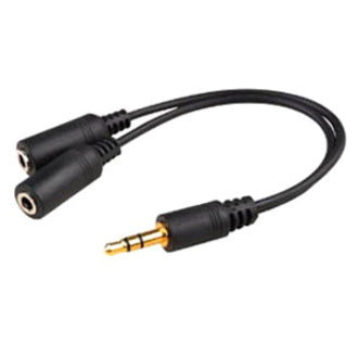 5PK 8IN 3.5MM M/F AND F BLACK