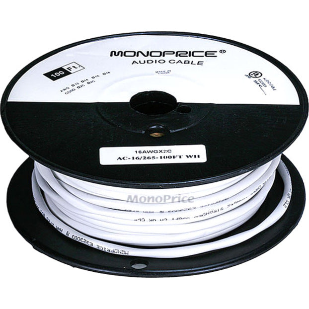 Monoprice 100ft 16AWG CL2 Rated 2-Conductor Loud Speaker Cable (For In-Wall Installation)