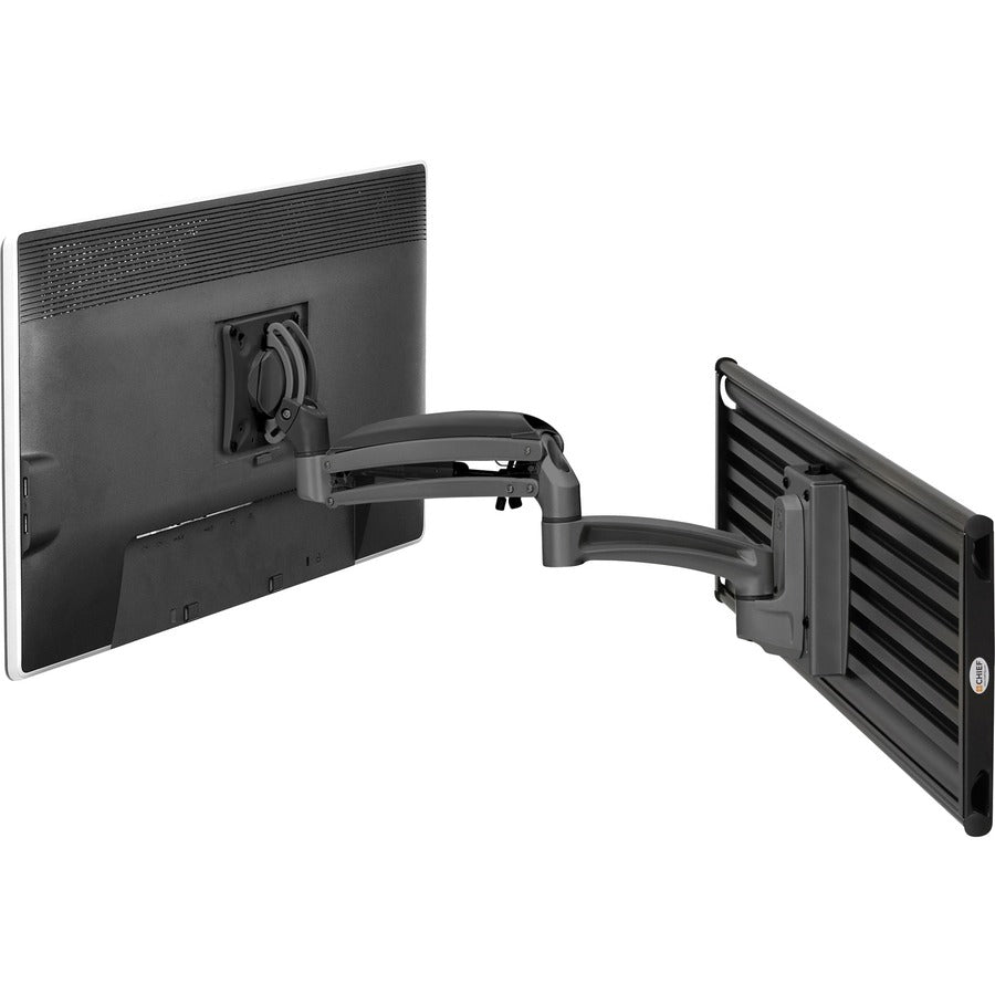 Chief Dynamic Slat Wall Dual Monitor Mount - For Displays 10-30" - Black