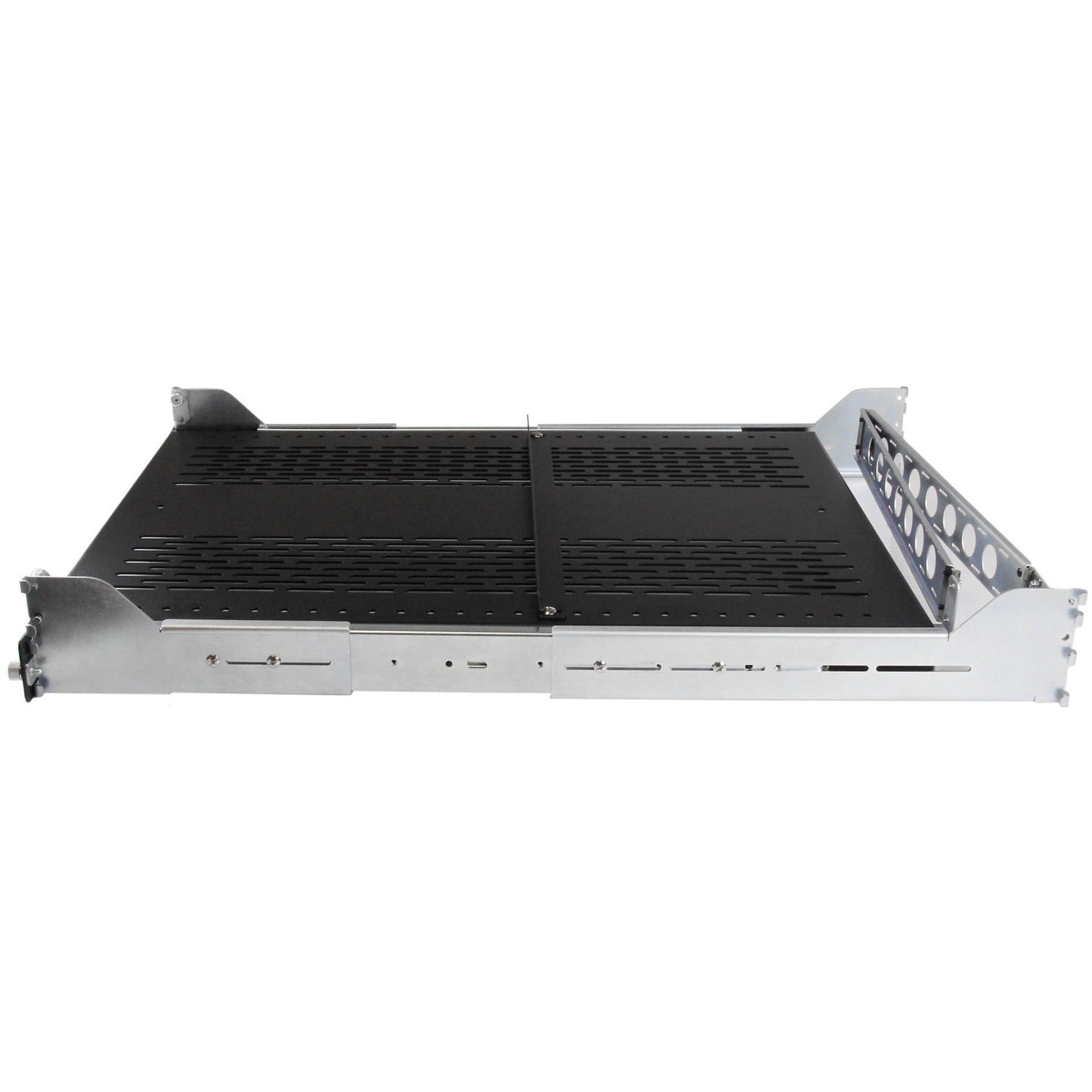 StarTech.com 2U Vented Sliding Rack Shelf w/ Cable Management Arm & 27.7 to 31.6in Adjustable Mounting Depth - 50lbs / 22.7kg - 24in Deep