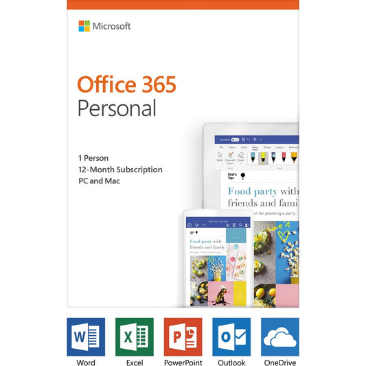 Microsoft 365 Personal - Subscription License - 1 PC/Mac 1 Person - 12 Month