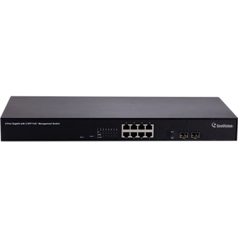 GeoVision 8-Port Gigabit 802.3at Web Management PoE Switch