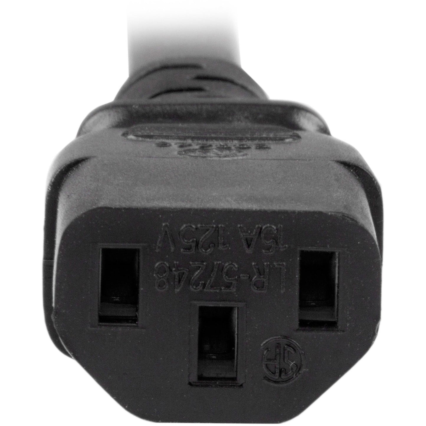StarTech.com 3ft (1m) Heavy Duty Extension Cord IEC C13 to IEC C20 Black Extension Cord 15A 125V 14AWG Heavy Gauge Power Cable