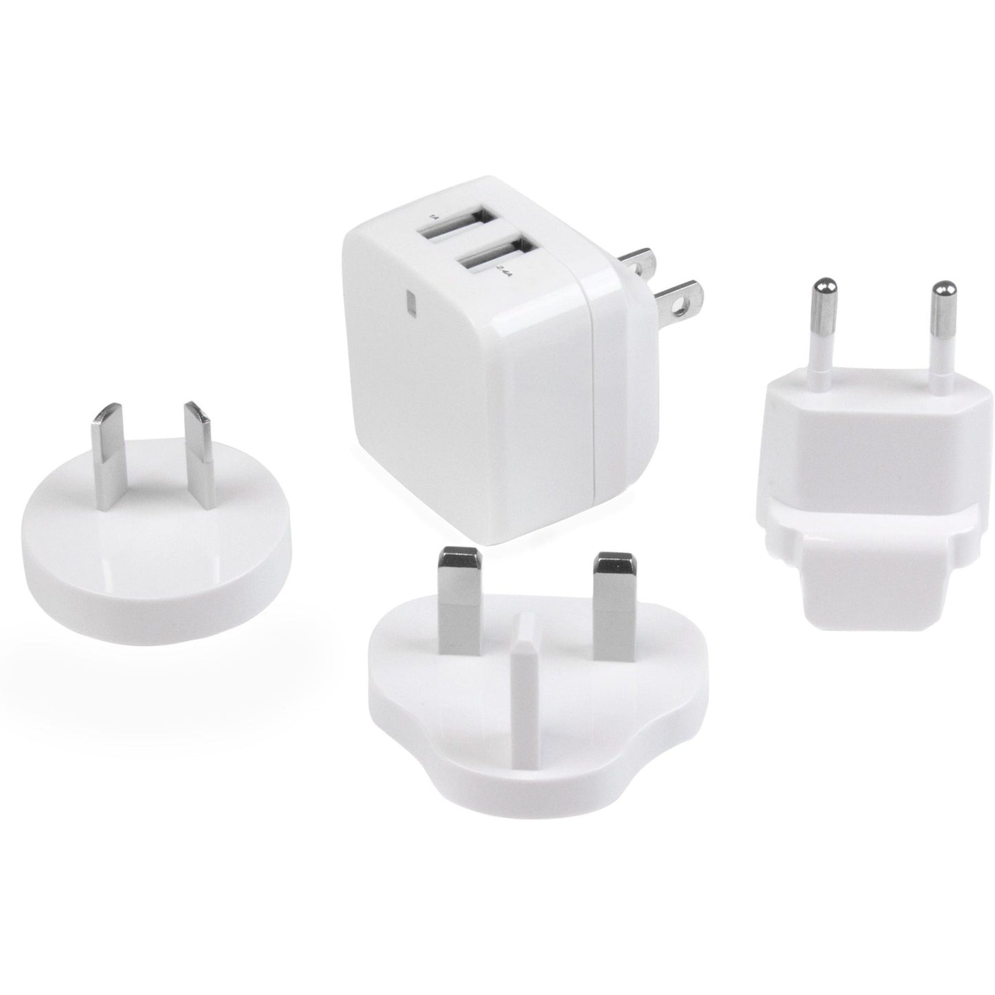 StarTech.com Travel USB Wall Charger â€" 2 Port â€" White â€" Universal Travel Adapter â€" International Power Adapter â€" USB Charger