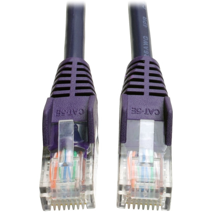 Tripp Lite Cat5e 350 MHz Snagless Molded (UTP) Ethernet Cable (RJ45 M/M) PoE Purple 10 ft. (3.05 m)