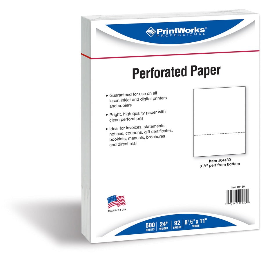 PrintWorks Professional Pre-Perforated Paper for Invoices Statements Gift Certificates & More