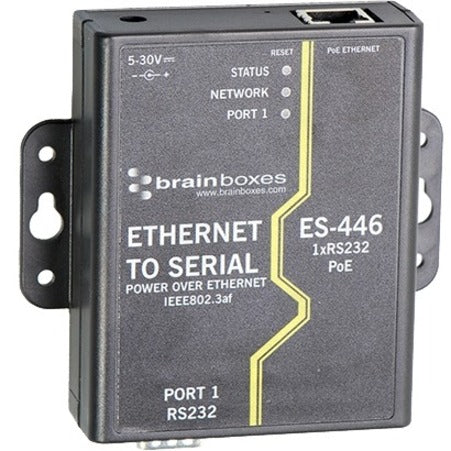 Brainboxes 1 Port RS232 PoE Ethernet to Serial Adapter