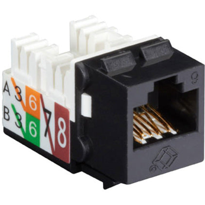 Black Box GigaTrue2 CAT6 Keystone Jack - Unshielded 110 Punchdown Type TAA Black