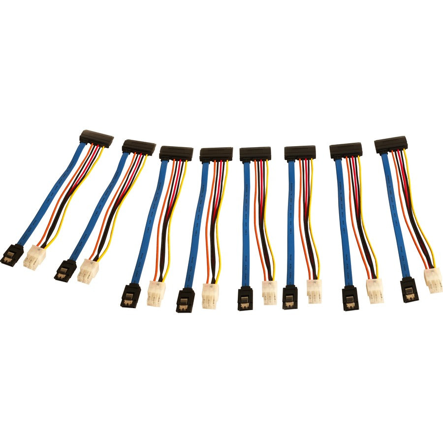 8 PACK SATA DATA/POWER CABLES