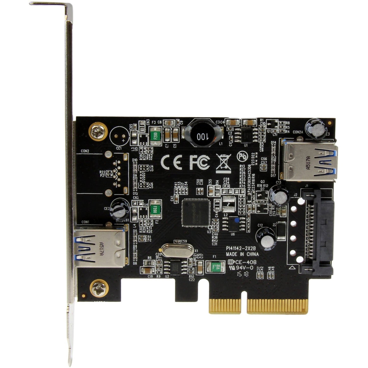 StarTech.com 2 Port USB 3.1 (10Gbps) Card - USB-A 1x External 1x Internal - PCIe USB 3.1 Card with Type-A - PCI Express - Supports UASP