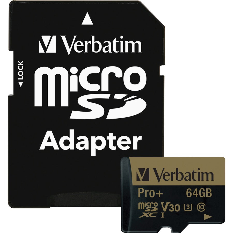 64GB Pro Plus 600X microSDHC Memory Card with Adapter UHS-I V30 U3 Class 10