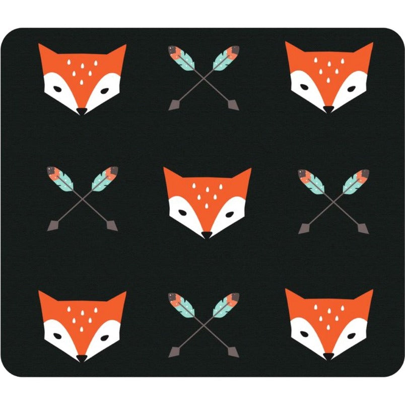 OTM Hipster Prints Black Mouse Pad Mr. Fox
