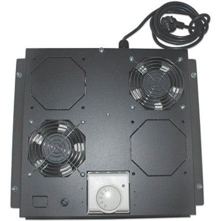 Intellinet 2-Fan Ventilation Unit for 19" Racks Roof Mount with Thermostat Black (with Euro 2-pin plug)