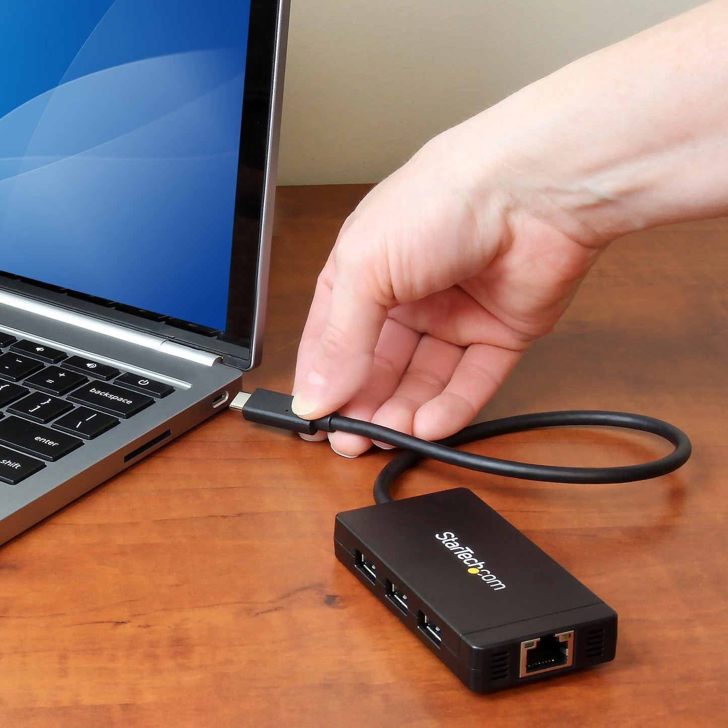 StarTech.com USB-C to Ethernet Adapter â€" Gigabit â€" 3 Port USB C to USB Hub and Power Adapter â€" Thunderbolt 3 Compatible