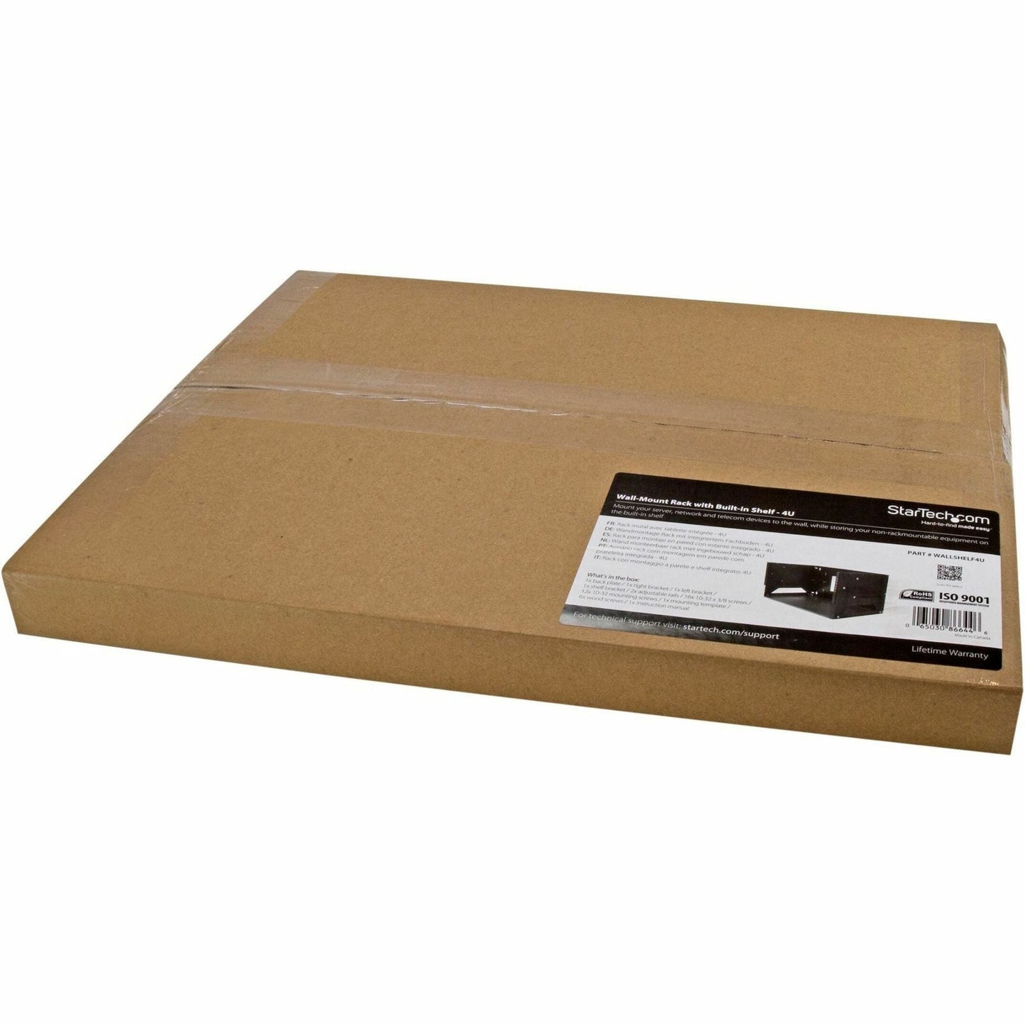 StarTech.com 2-Post 4U Open Frame Wall Mount Network Rack with Built-in Shelf and Adjustable Depth Computer Rack for IT Equipment TAA~